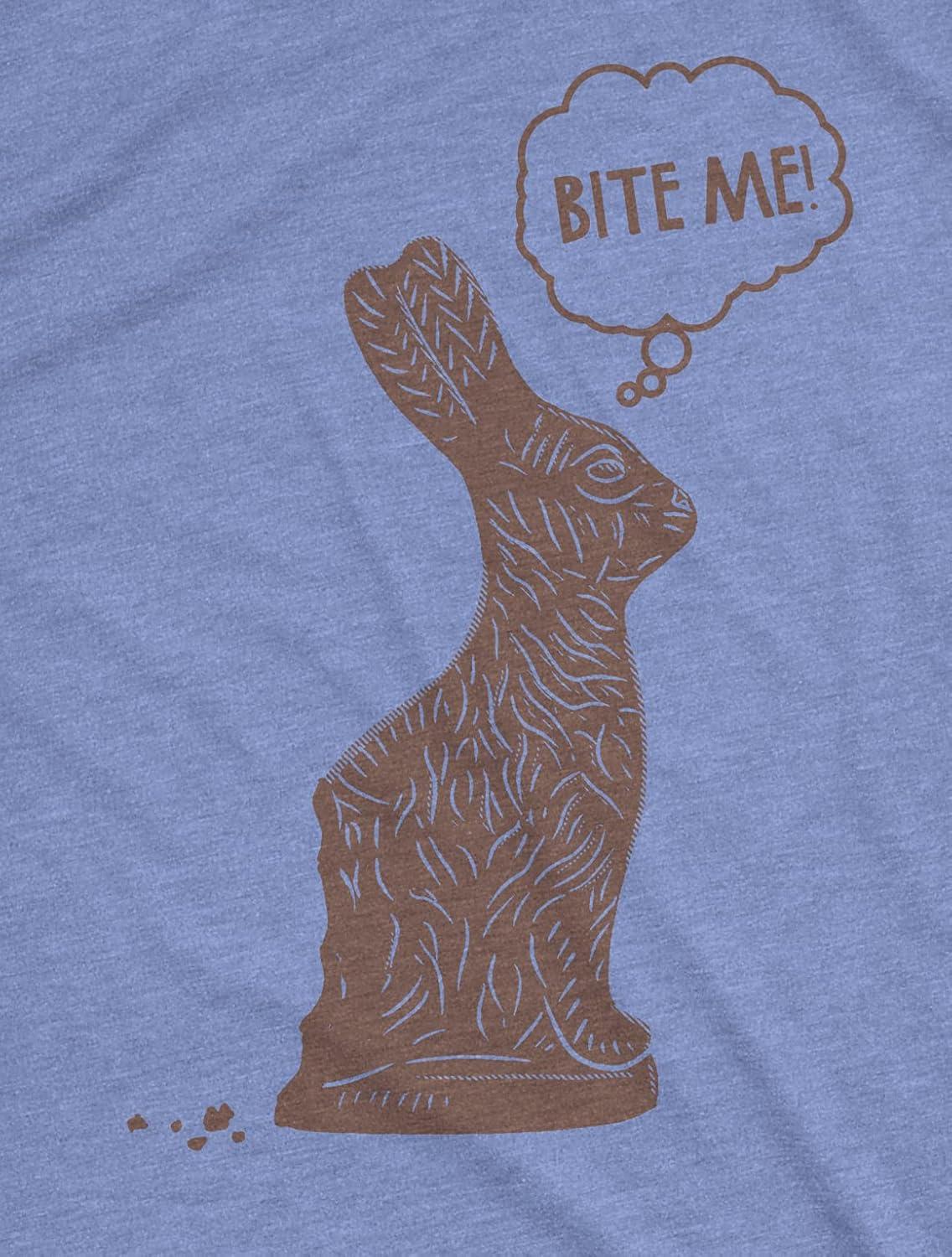 imageMens Easter Bunny T Shirts Funny Bunny Tees for Guys Easter Tees for MenHeather Light Blue Bite Me