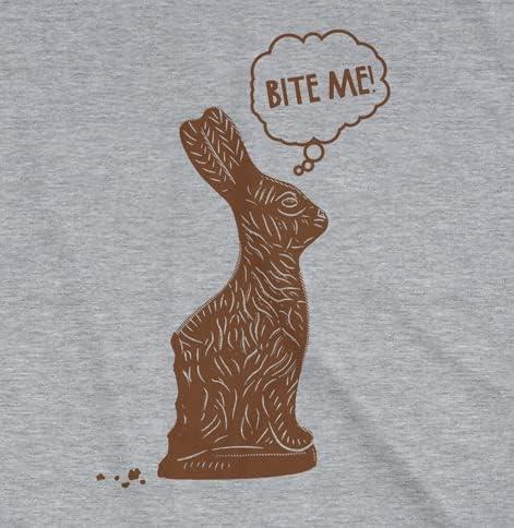 imageMens Easter Bunny T Shirts Funny Bunny Tees for Guys Easter Tees for MenLight Heather Grey Bite Me