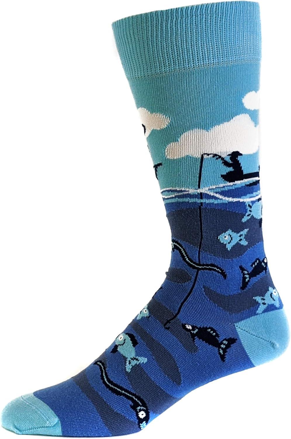 imageMens Eat Sleep Fish Repeat Socks Funny Cool Novelty Fishing Crazy Gift Idea For DadEat Sleep Fish