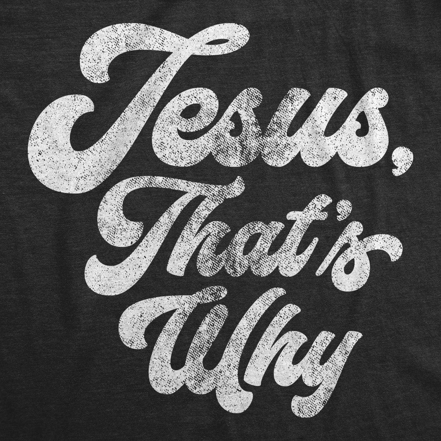 imageMens Funny Jesus T Shirts Religious Tees with Funny Sayings Easter Tees for GuysHeather Black Thats Why