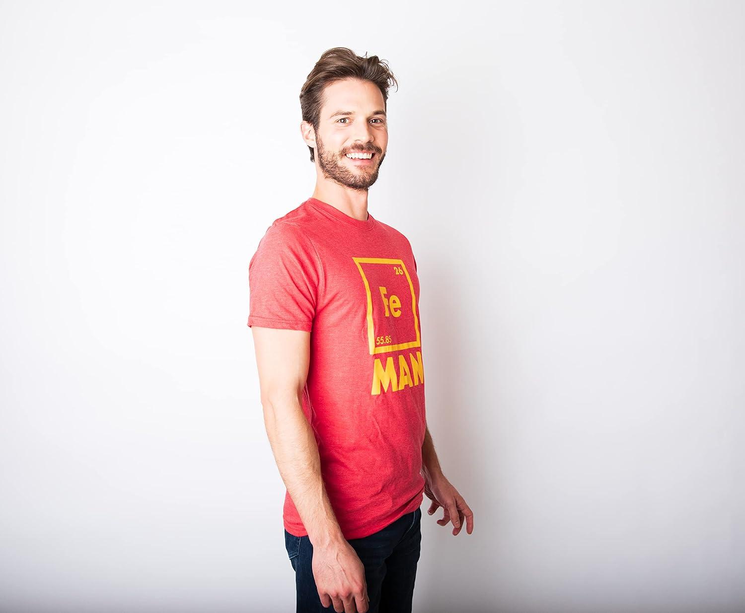 imageMens Iron Science Man T Shirt Cool Novelty Funny Nerdy Graphic Print Tee GuysRed