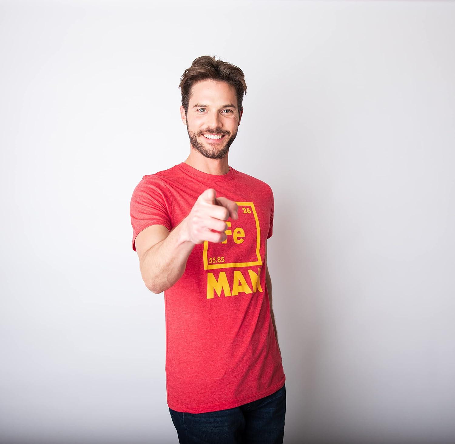 imageMens Iron Science Man T Shirt Cool Novelty Funny Nerdy Graphic Print Tee GuysRed
