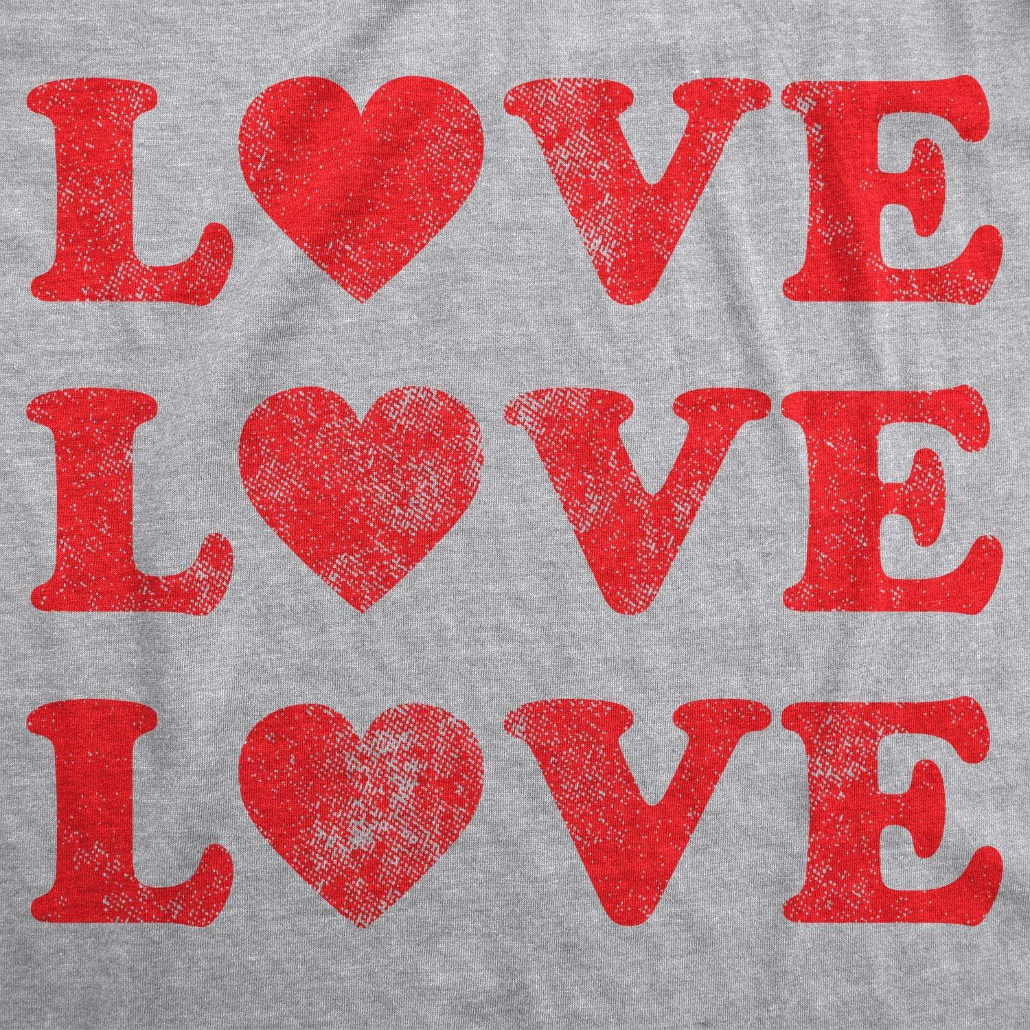 imageMens Love Love Love Hearts T Shirt Cute Valentines Day Tee