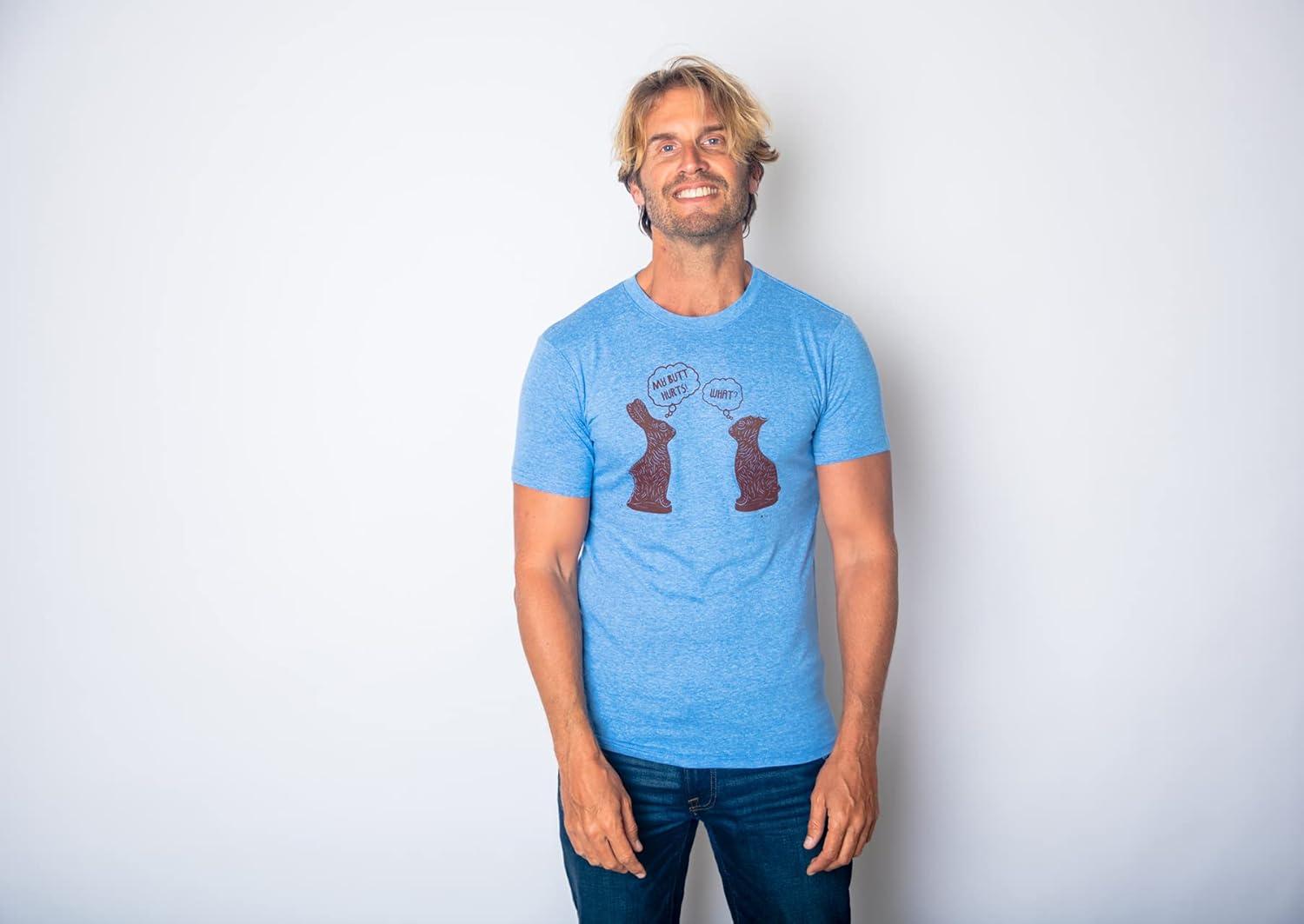 imageMens My Butt Hurts T Shirt Funny Easter Egg Chocolate Bunny Sarcastic Gift TeeNavy