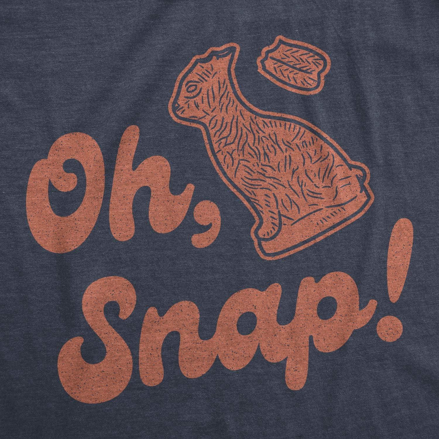 imageMens Oh Snap T Shirt Funny Chocolate Easter Bunny Basket Egg Hunt Gift for HimHeather Navy