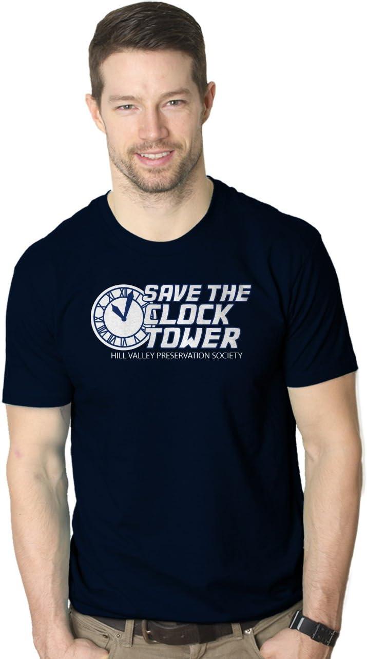imageSave The Clock Tower T Shirt Funny Vintage Graphic 80s 90s Tee Cool SayingBlue