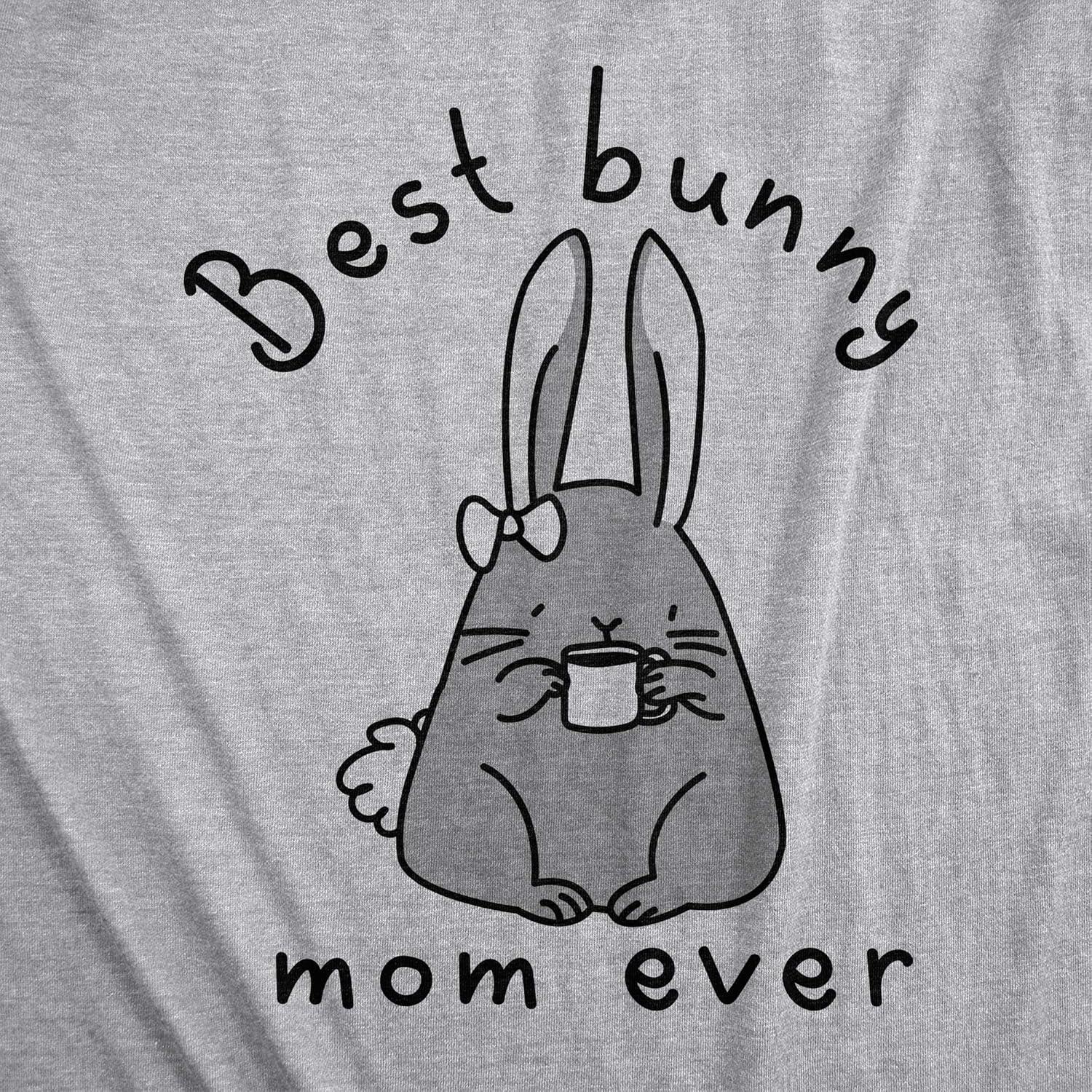 imageWomens Best Bunny Mom Ever T Shirt Funny Funny Easter Sunday Graphic Novelty TeeLight Heather Grey