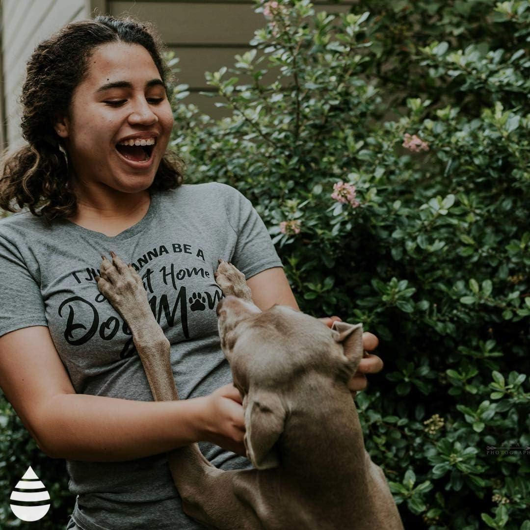 imageWomens Dog Mom and Cat Mom Funny T Shirts Cute Pet Tees for Women with Cats or DogsDark Heather Grey Sah Dog Mom