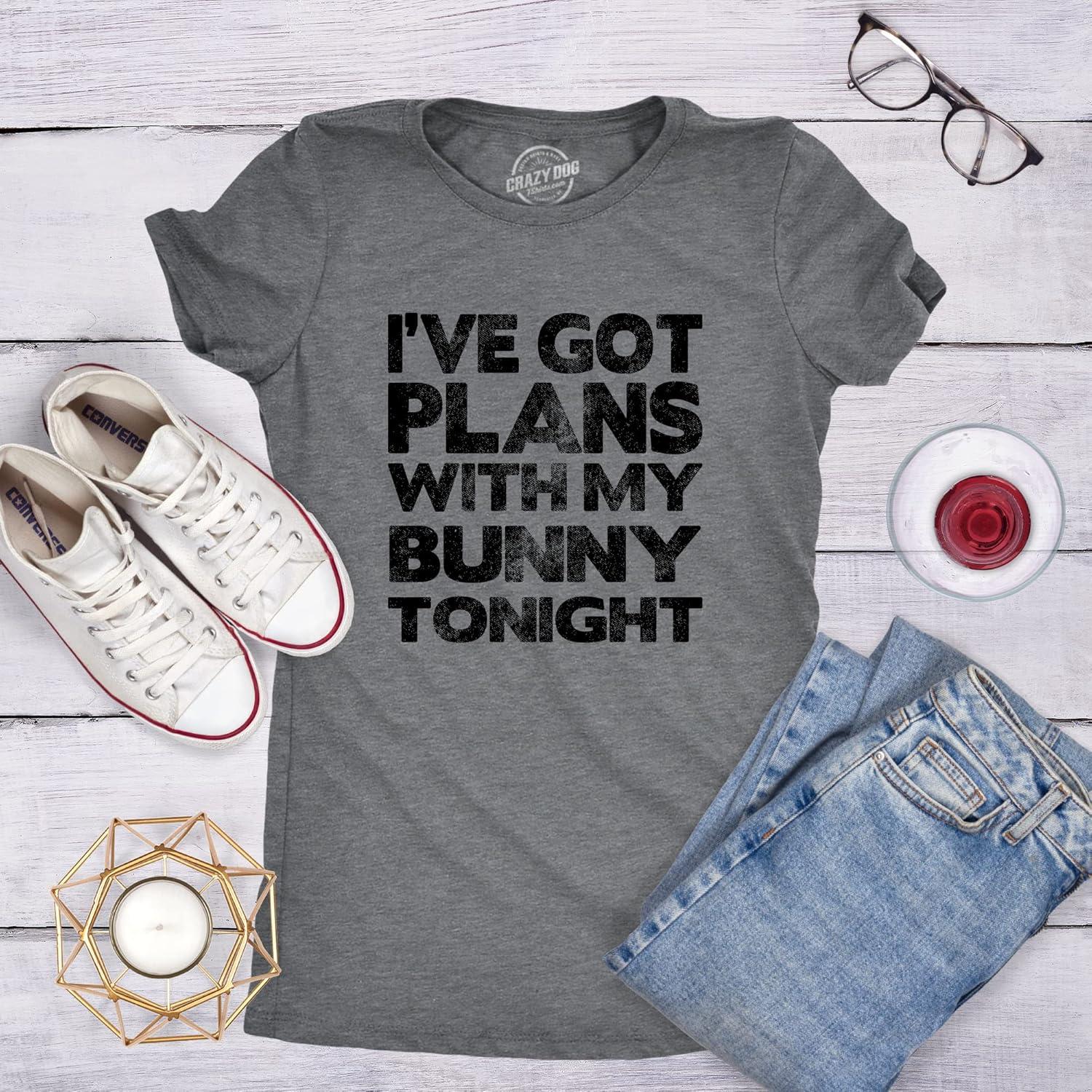 imageWomens Easter Bunny T Shirts Funny Easter Shirts for Women Cute Bunny TeesDark Heather Grey Bunny Plans