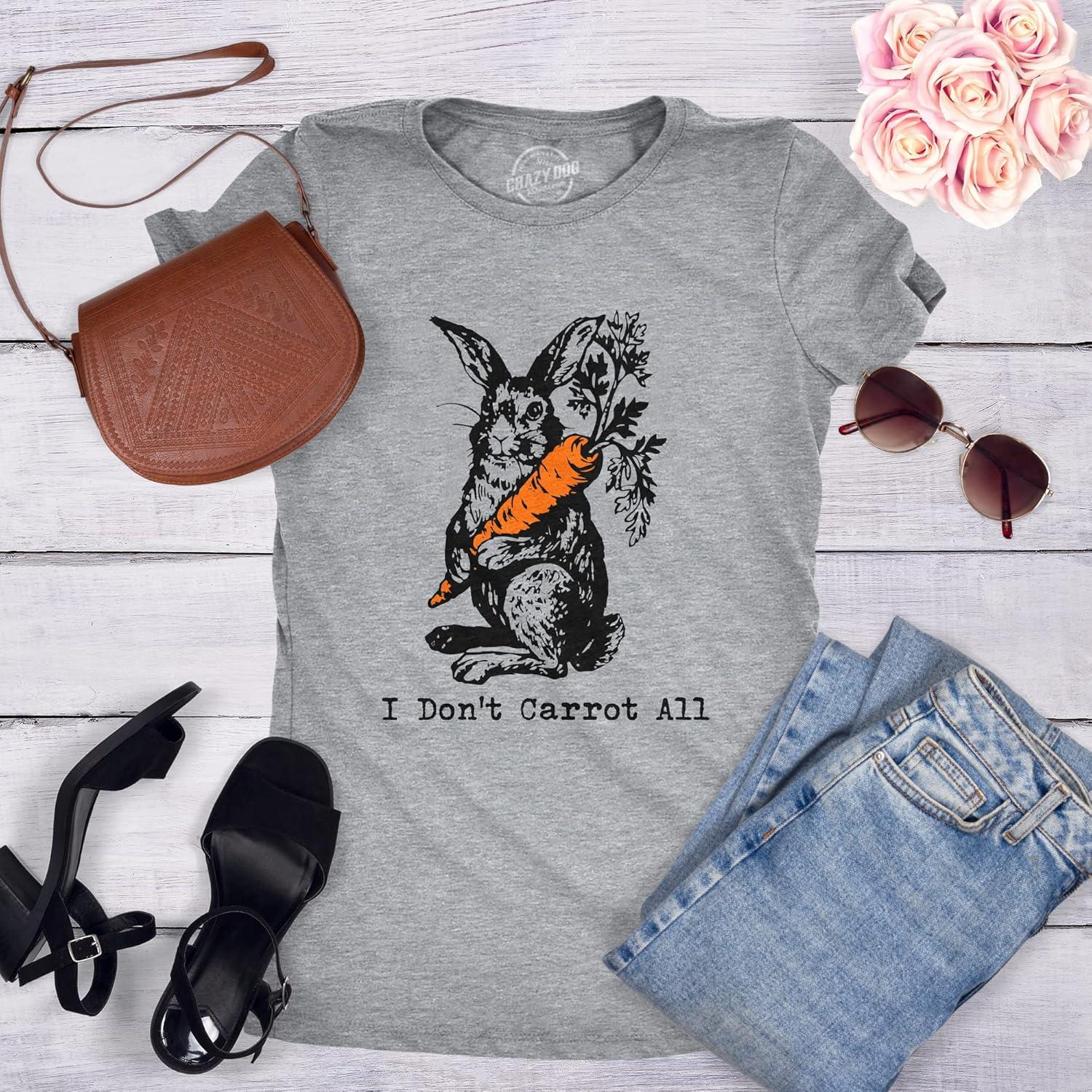 imageWomens Easter Bunny T Shirts Funny Easter Shirts for Women Cute Bunny TeesLight Heather Grey Dont Carrot