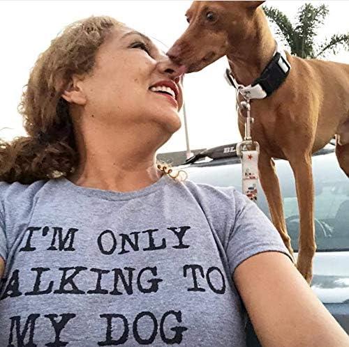 imageWomens Im Only Talking to My Dog Today Funny Shirts Dog Lovers Novelty Cool T ShirtHeather Green