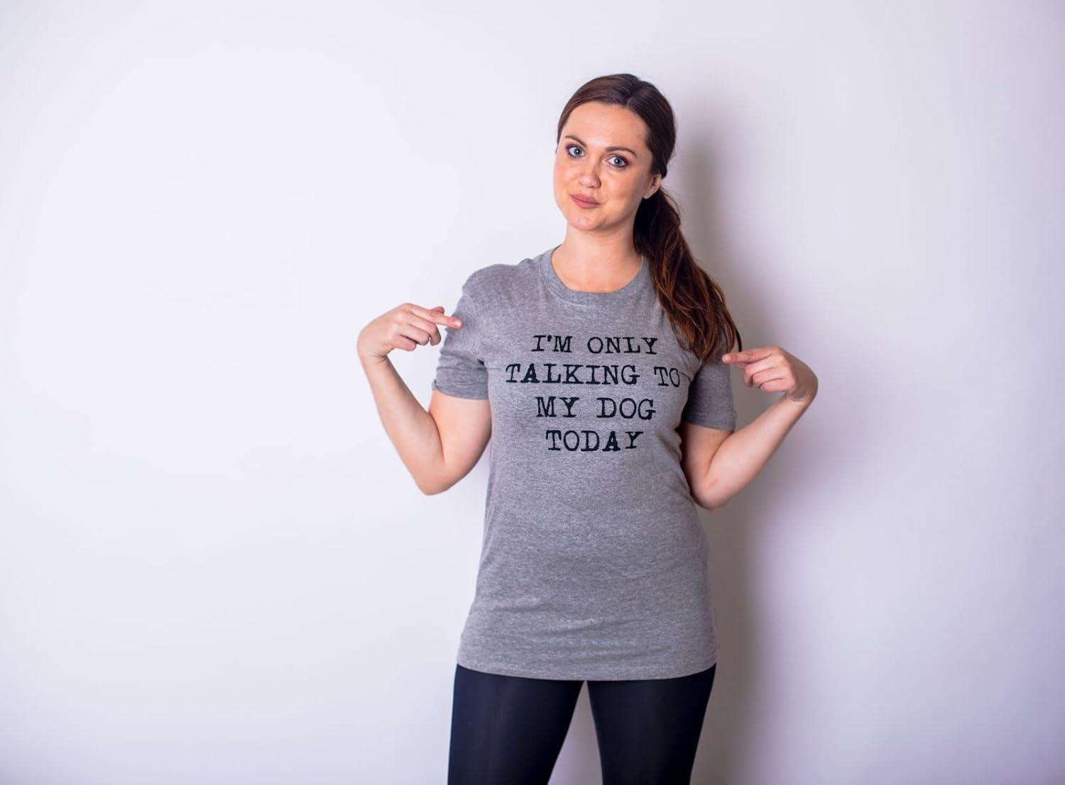 imageWomens Im Only Talking to My Dog Today Funny Shirts Dog Lovers Novelty Cool T ShirtHeather Royal