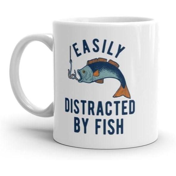 imageCrazy Dog TShirts Easily Distracted By Fish Mug Funny Fishing Hook Catch Graphic Novelty Coffee Cup11oz