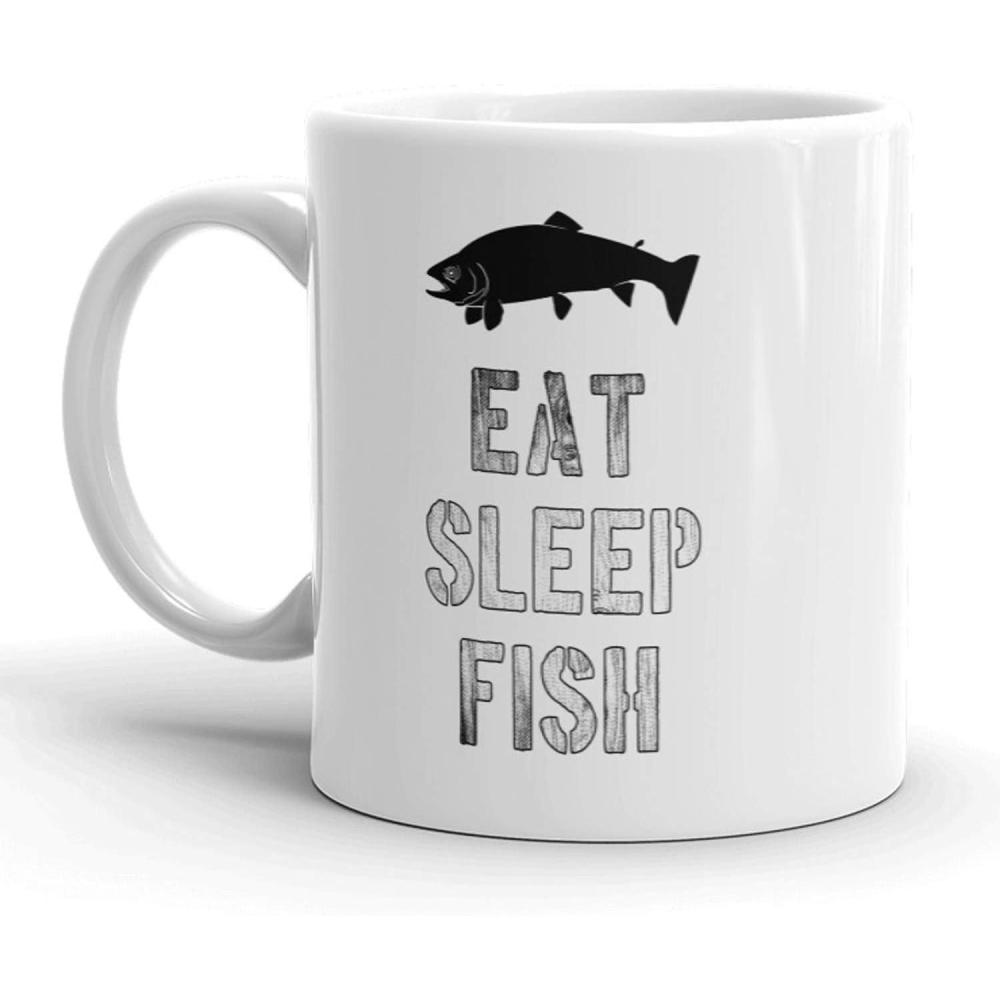 imageCrazy Dog TShirts Eat Sleep Fish Mug Funny Outdoors Life Fathers Day Coffee Cup 11oz