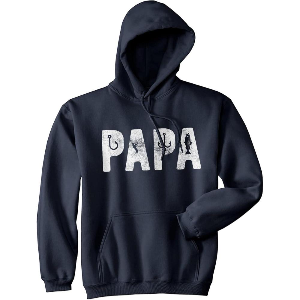 imageCrazy Dog TShirts Fishing Hoodies Funny and Sarcastic Unisex Hooded Sweatshirts for FishermenNavy Papa Fishing