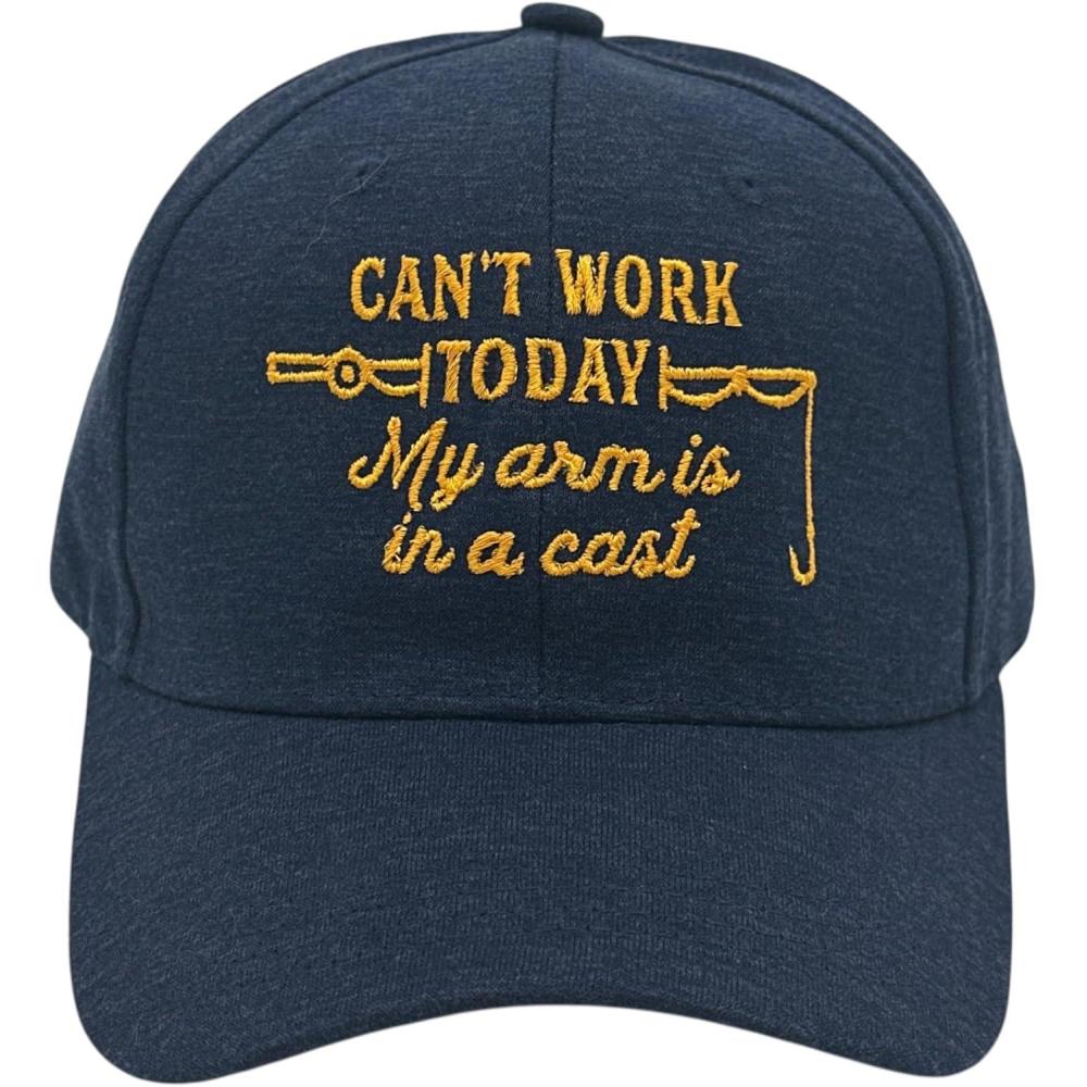 imageCrazy Dog TShirts Funny Fishing Hats Hilarious Fish Graphic CapsNavy My Arm is in a Cast