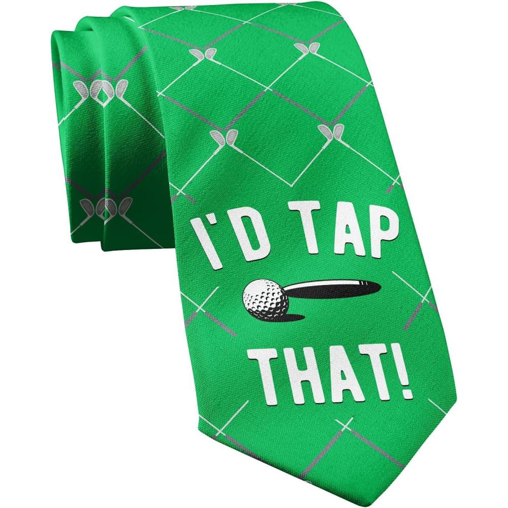 imageCrazy Dog TShirts Funny Sports Ties for Men Novelty Graphic Ties for Golf Fishing and Exercise GuysId Tap That