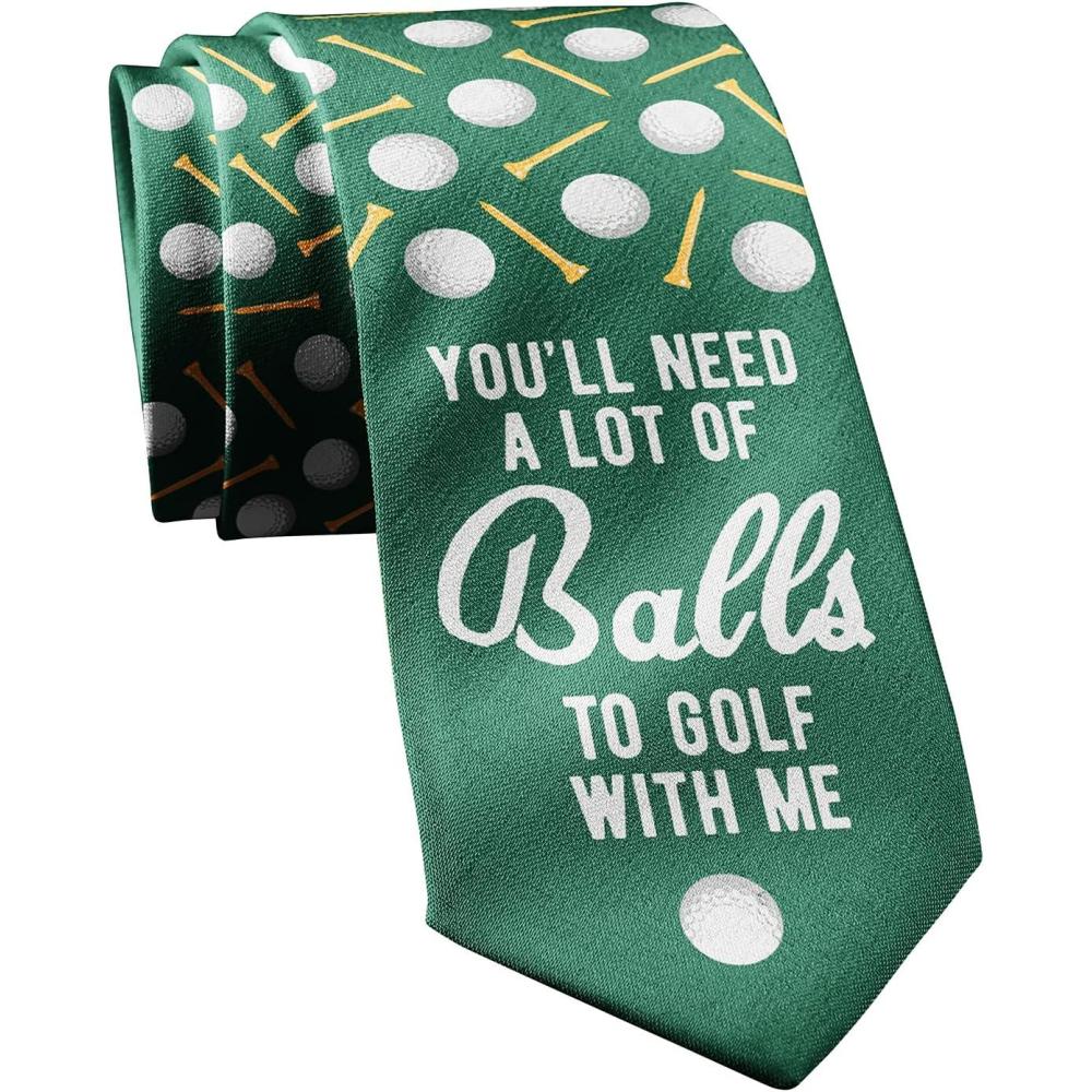 imageCrazy Dog TShirts Funny Sports Ties for Men Novelty Graphic Ties for Golf Fishing and Exercise GuysLot of Balls