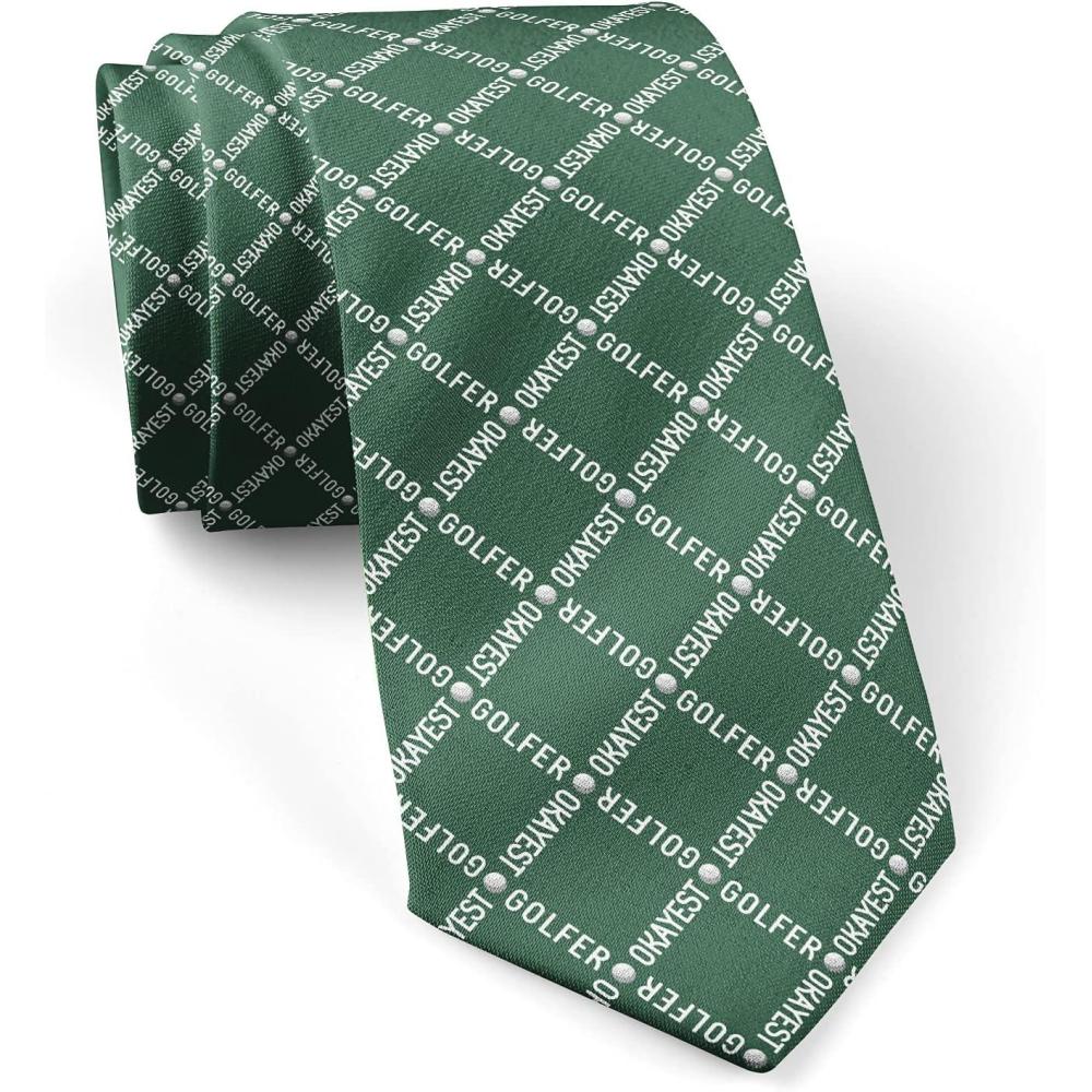 imageCrazy Dog TShirts Funny Sports Ties for Men Novelty Graphic Ties for Golf Fishing and Exercise GuysOkayest Golfer