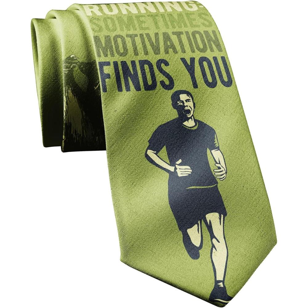 imageCrazy Dog TShirts Funny Sports Ties for Men Novelty Graphic Ties for Golf Fishing and Exercise GuysRunning Bear