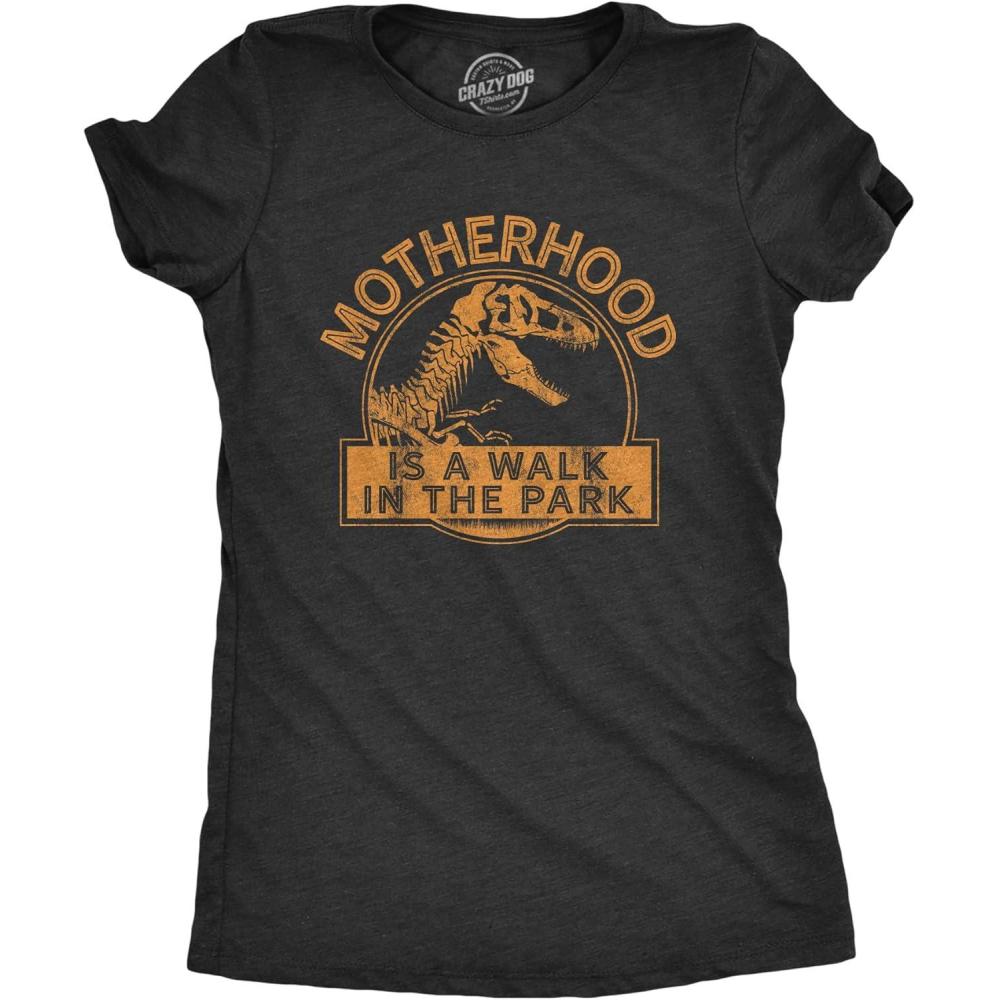 imageCrazy Dog Womens Funny Mom T Shirts Novelty Sports and Sarcastic Motherhood Tees for Amazing MomsHeather Black Park