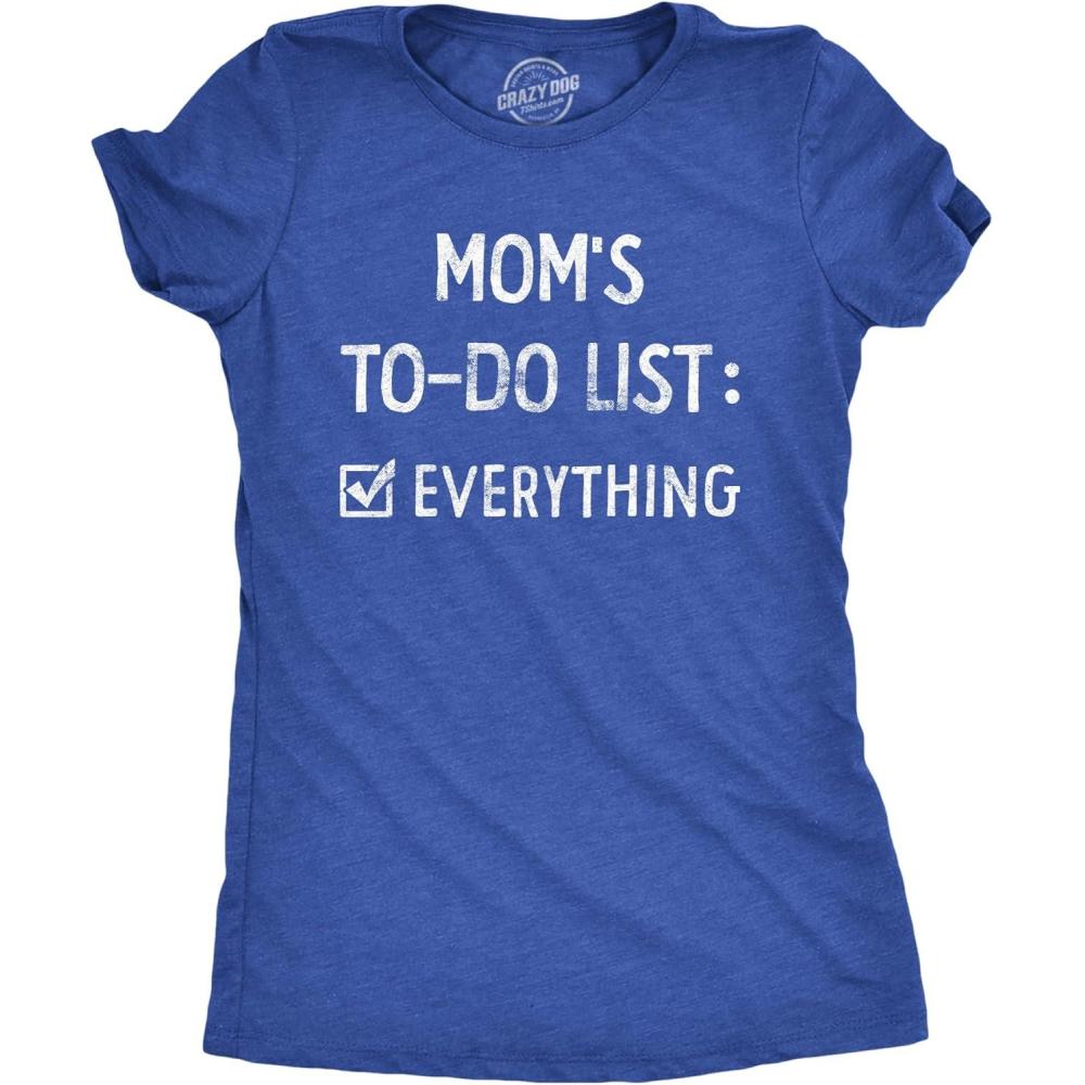 imageCrazy Dog Womens Funny Mom T Shirts Novelty Sports and Sarcastic Motherhood Tees for Amazing MomsHeather Royal to Do List