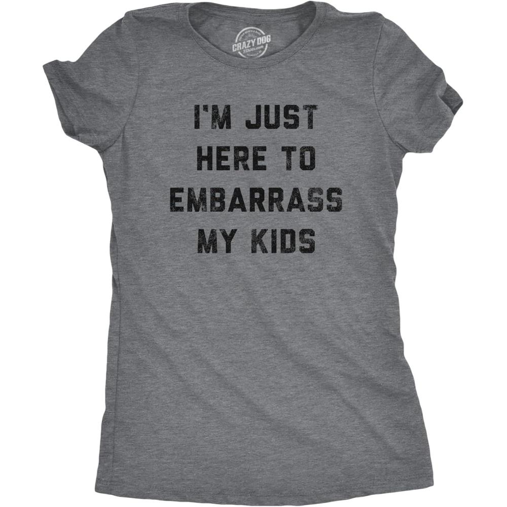 imageFunny Mom T Shirts Sarcastic Mothers Day Tees for The Best Mom EverDark Heather Grey Embarrass Kids