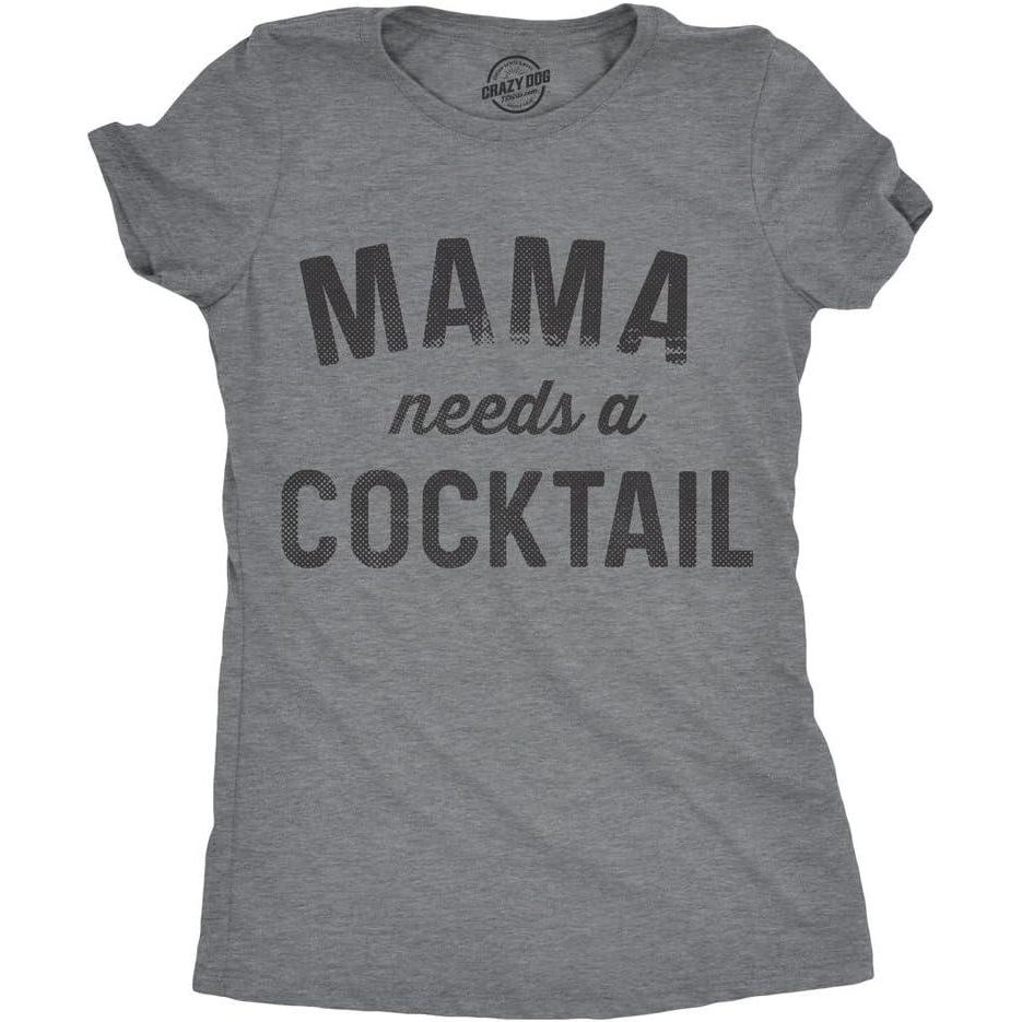 imageFunny Mom T Shirts Sarcastic Mothers Day Tees for The Best Mom EverDark Heather Grey  Mama Cocktail
