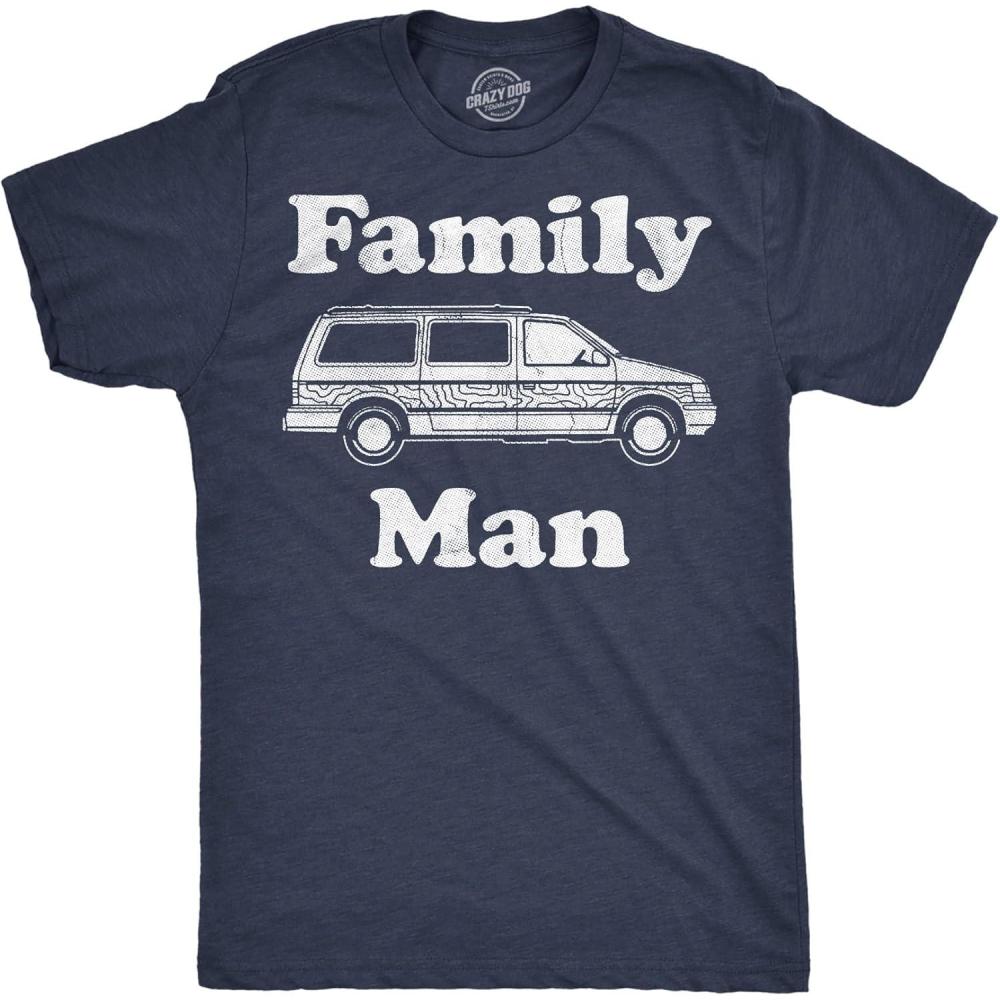 imageManly Dad Shirts Funny Fathers Day TShirts for Dads Sarcastic Tees for Rad FathersHeather Navy Family Man