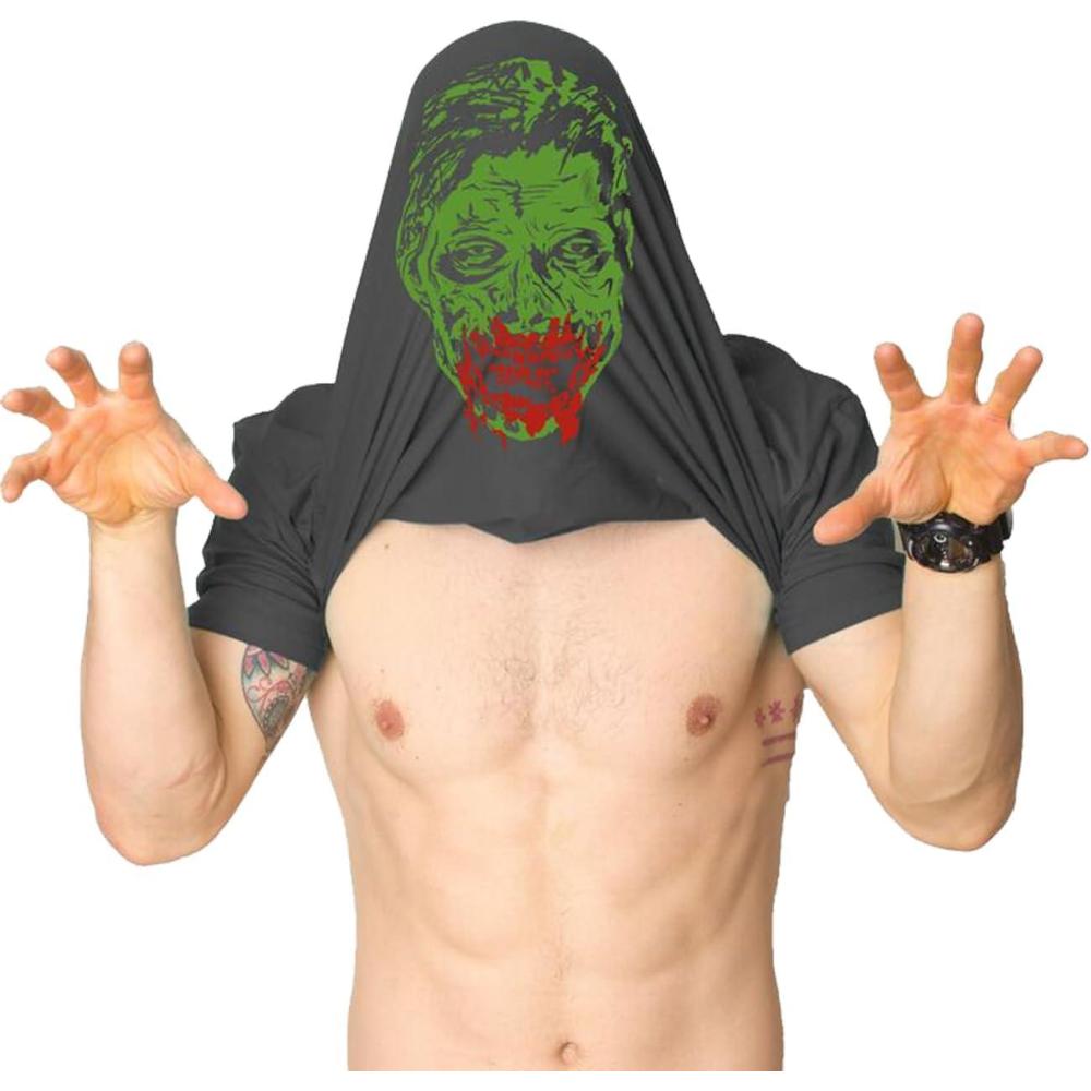 imageMens Ask Me About My Zombie T Shirt Funny Flip Costume Outbreak Halloween TeeBlack