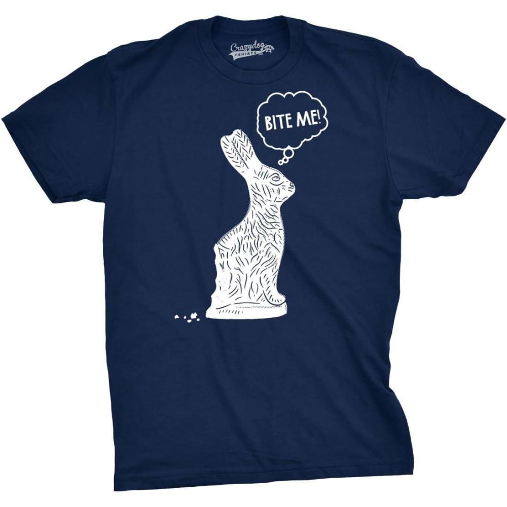 imageMens Easter Bunny T Shirts Funny Bunny Tees for Guys Easter Tees for MenHeather Navy Bite Me