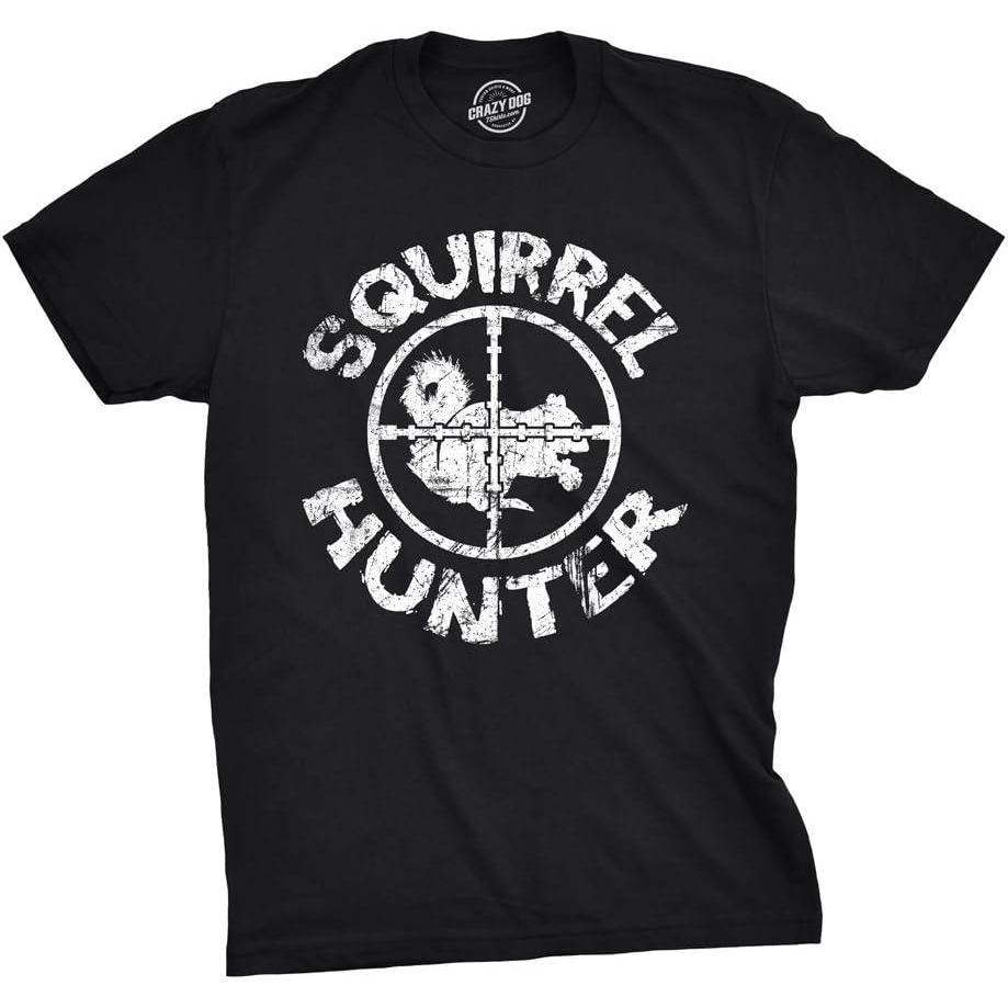 imageMens Funny Animal Shirts Crazy Polar Bear Goat Flip Squirrel Hunter and Crow Animal Graphic TeesBlack