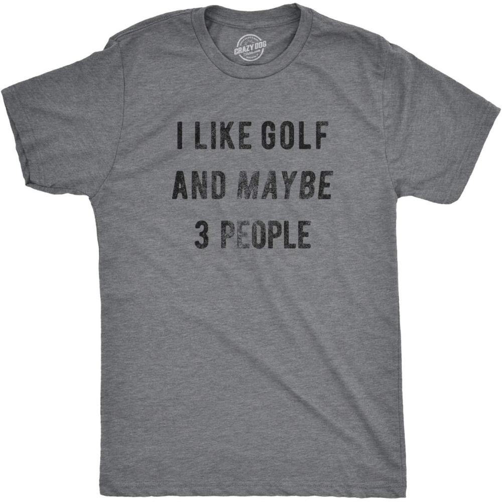 imageMens Funny Golfing T Shirts with Sarcastic Sayings Novelty Golf Tees for GuysDark Heather Grey Golf 3 People