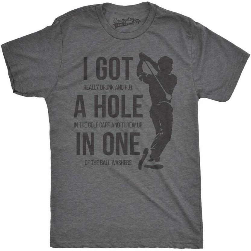 imageMens Funny Golfing T Shirts with Sarcastic Sayings Novelty Golf Tees for GuysDark Heather Grey Hole in One