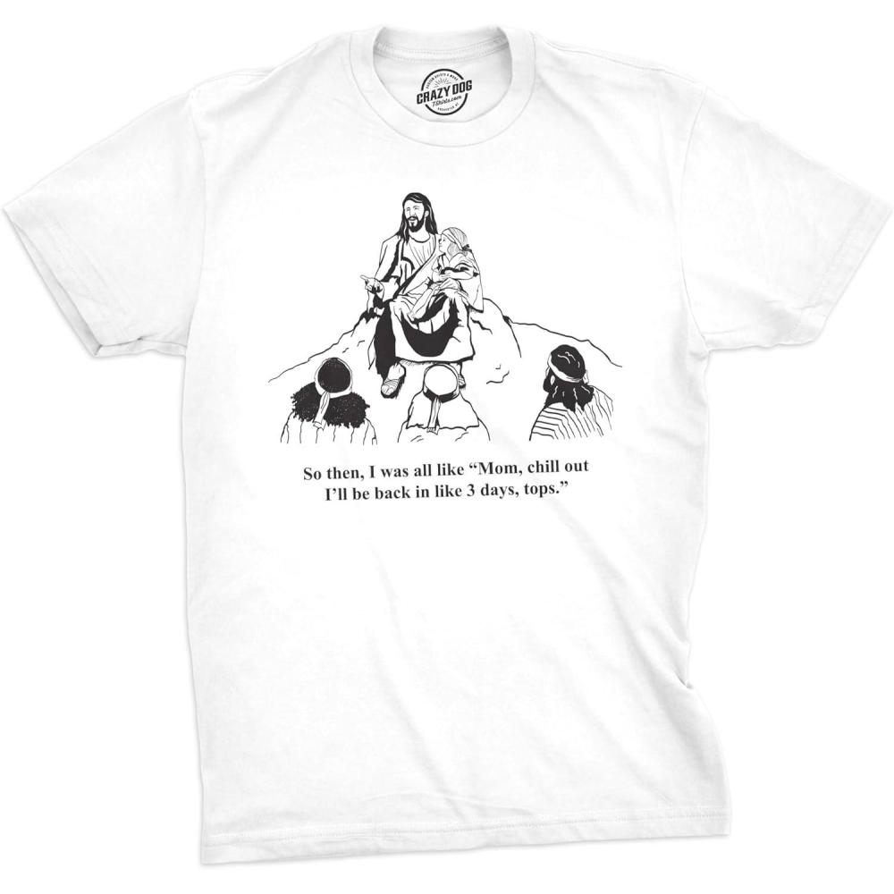 imageMens Funny Jesus T Shirts Religious Tees with Funny Sayings Easter Tees for GuysWhite Story Time