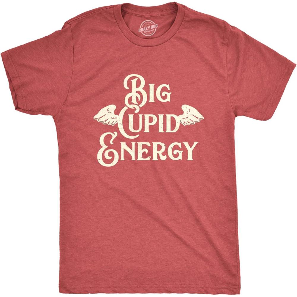 imageMens Funny Valentines Day T Shirts Sarcastic Valentines Day T Shirts for MenHeather Red Big Cupid Energy