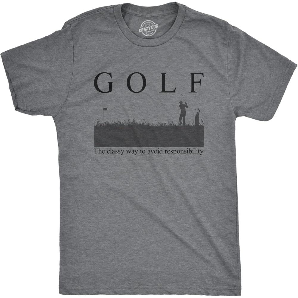 imageMens Golf The Classy Way to Avoid Responsibility T Shirt Funny Golfing Golfer Gift Novelty TeeDark Grey