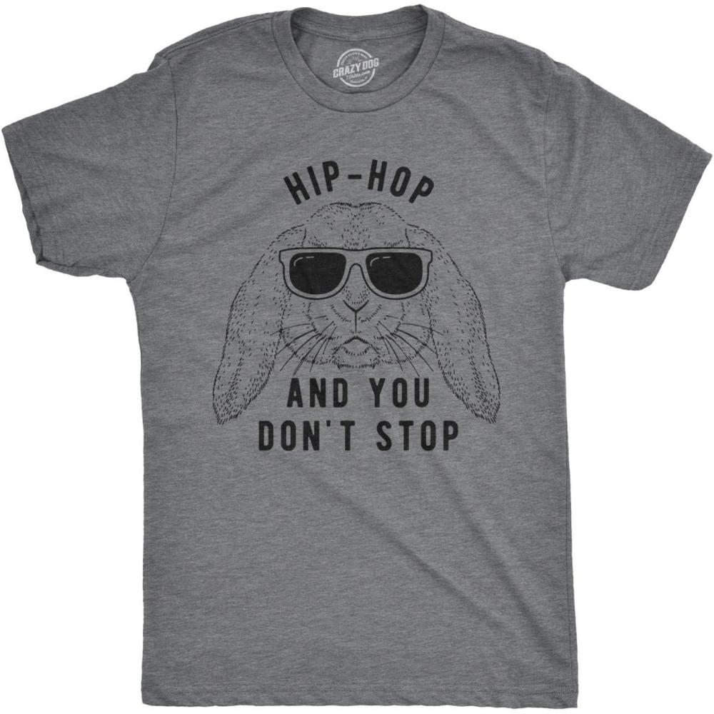 imageMens Hip Hop and You Dont Stop T Shirt Funny Easter Gift for Adult SarcasticDark Heather Grey