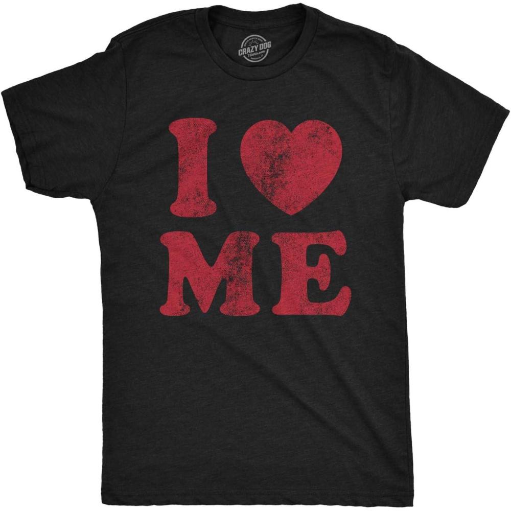 imageMens I Love Me T Shirt Funny Self Love Valentines Day Single TeeHeather Black