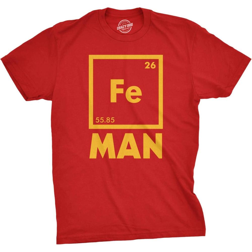imageMens Iron Science Man T Shirt Cool Novelty Funny Nerdy Graphic Print Tee GuysRed