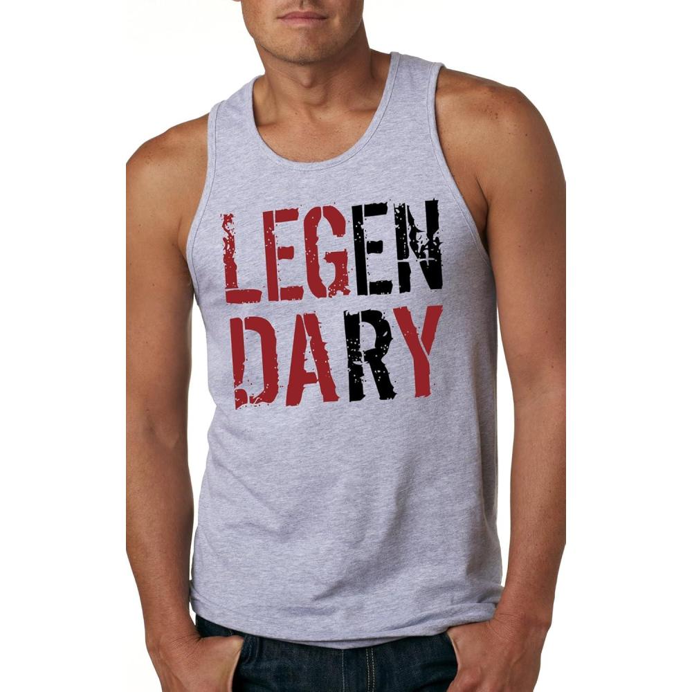 imageMens Legendary Leg Day Tank Top Funny Lifting Workout Exercise ShirtLight Heather Grey Leg Day