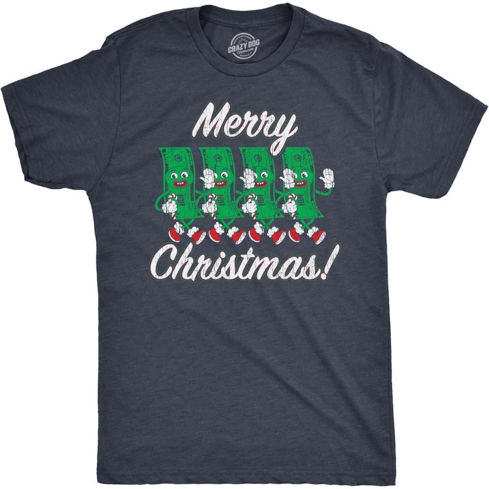 imageMens Merry Christmas T Shirt Funny Retro Xmas Dollar Bills Cash Money Joke Tee for Guys