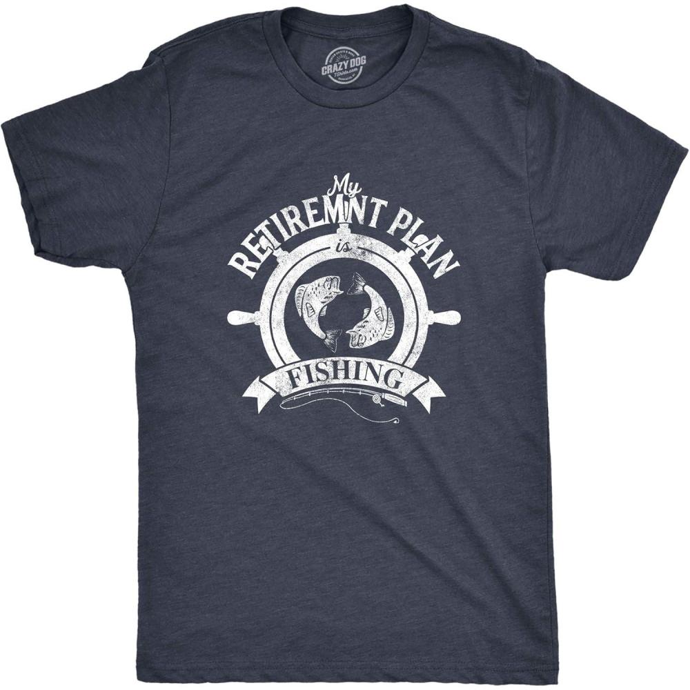 imageMens My Retirement Plan Fishing T Shirt Funny Fisherman Gift Party Novelty TeeHeather Navy Retirement Plan