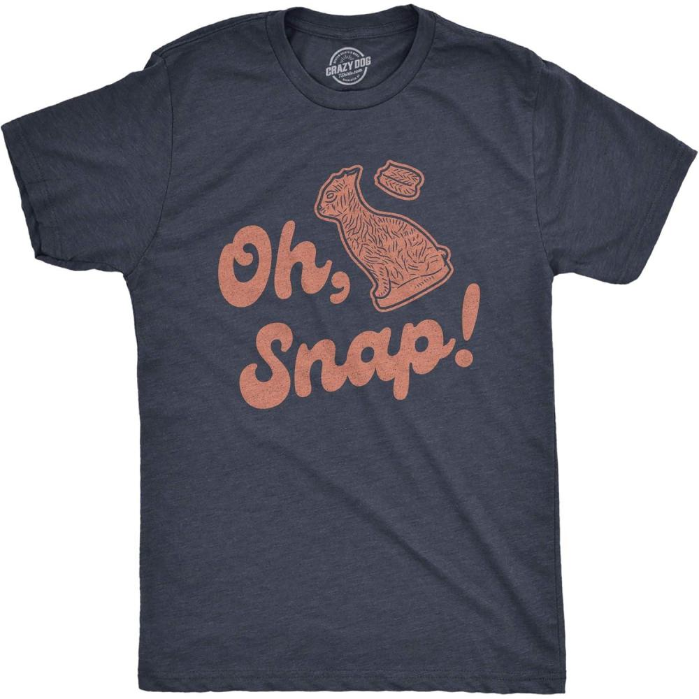 imageMens Oh Snap T Shirt Funny Chocolate Easter Bunny Basket Egg Hunt Gift for HimHeather Navy