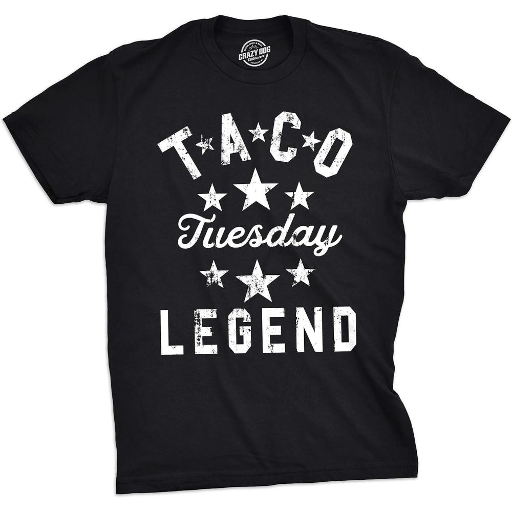 imageMens Taco Tuesday Legend T Shirt Funny Dinner Tee for GuysBlack