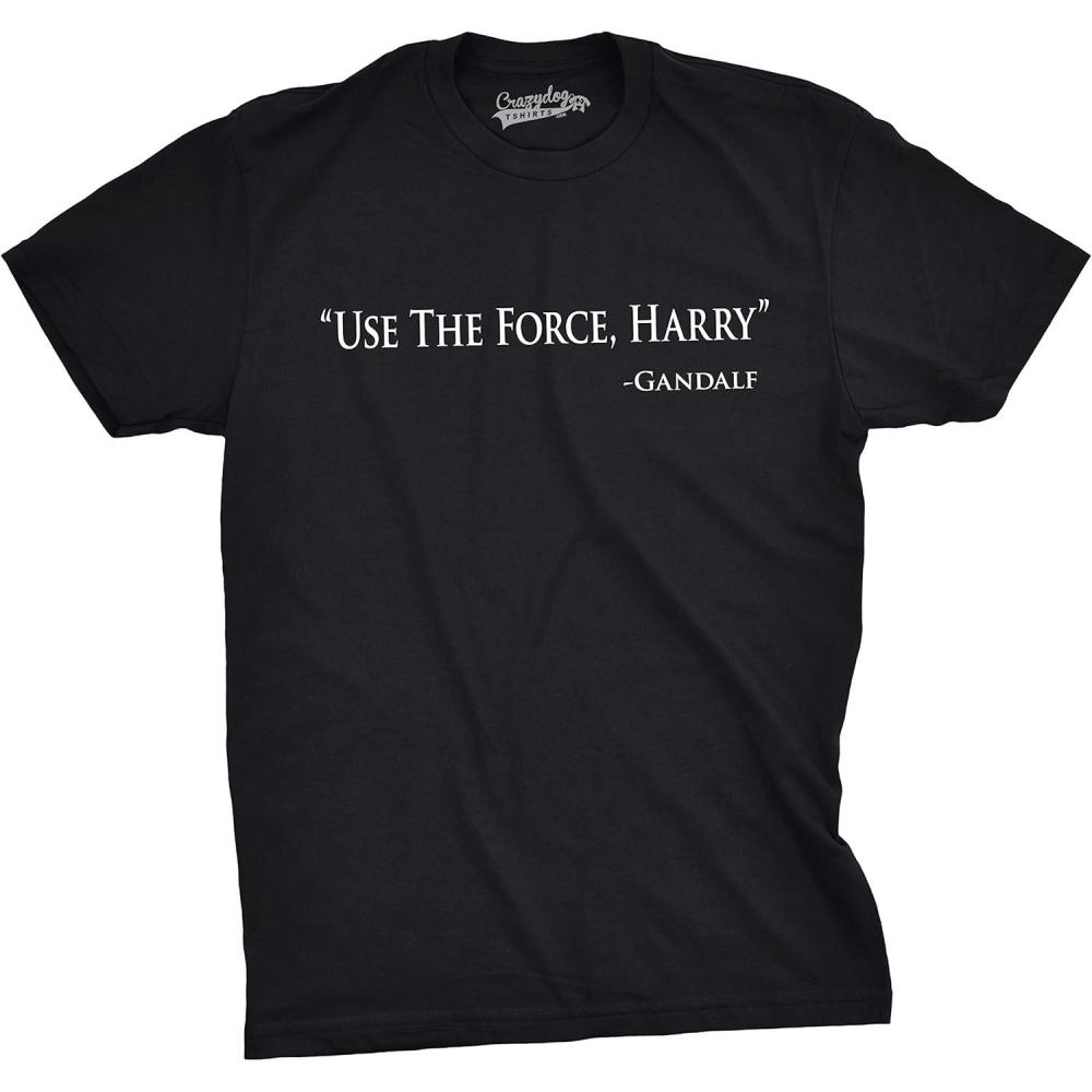 imageMens Use The Force Harry Funny Retro Movie Tees Hilarious Vintage T ShirtBlack