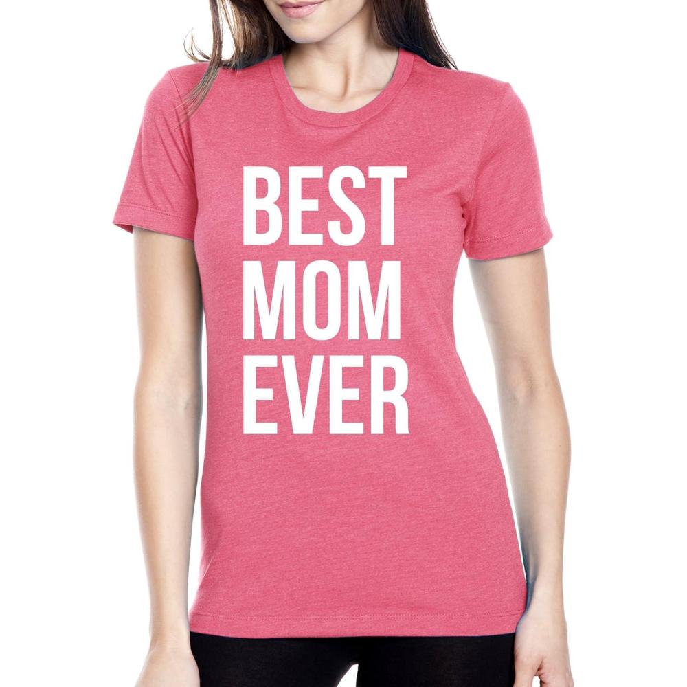 imageWomens Best Mom Ever T Shirt Funny Mama Gift Mothers Day Cute Life Saying TeesPink
