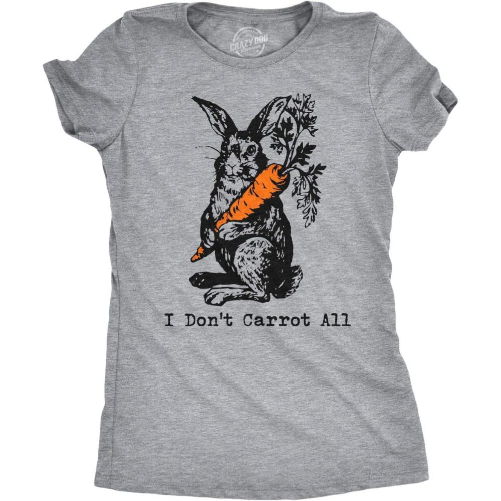 imageWomens Easter Bunny T Shirts Funny Easter Shirts for Women Cute Bunny TeesLight Heather Grey Dont Carrot