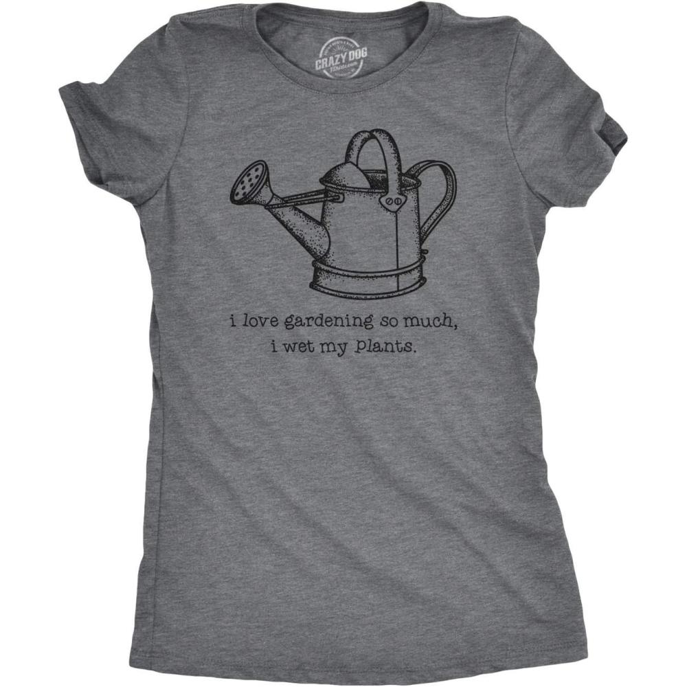 imageWomens I Love Gardening So Much I Wet My Plants T Shirt Cute Summer TeeDark Heather Grey