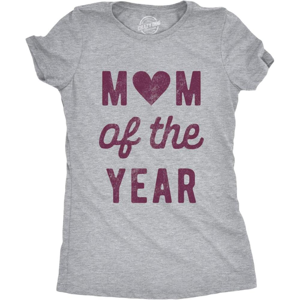 imageWomens Mom of The Year T Shirt Funny Mothers Day Family Graphic TeeLight Heather Grey